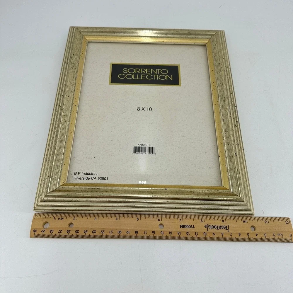 Sorrento Collection 8x10 Gold Tone Ribbed Picture Frame BP Industries 77906-80